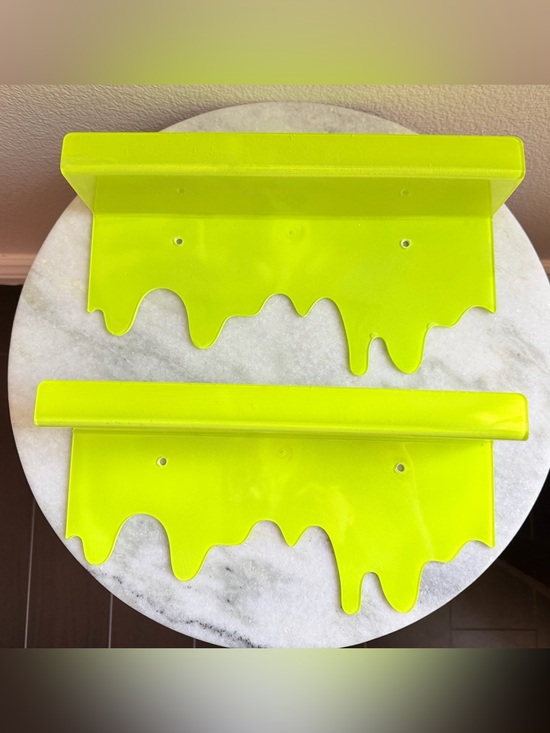 Other - Neon Green Drip Wall Shelves - Set of 2